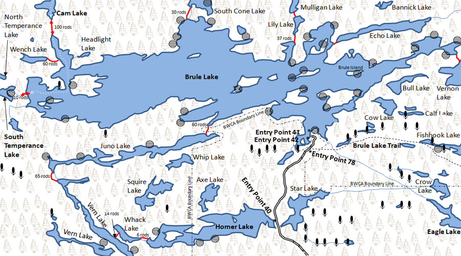 Entry Point 41 - Brule Lake Map BWCA